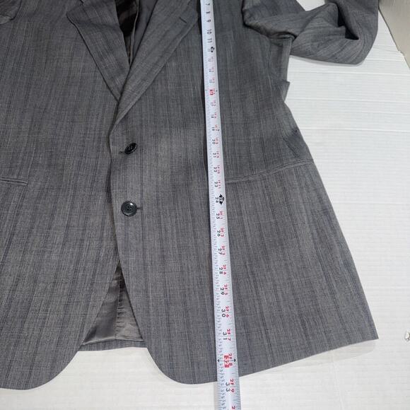 Mani By Giorgio Armani Blazer Gray Chevron Pattern Pure Virgin Wool 42L Italy - Picture 7 of 15